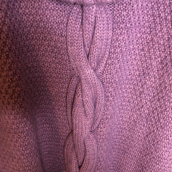 Talbots M Purple Cowl Neck Heavy Knit Sweater Drop Shoulder Warm & Cozy - Picture 4 of 9